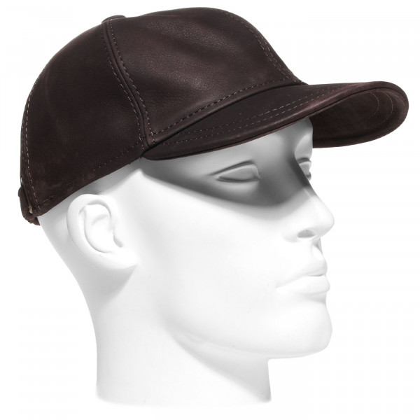 casquette baseball cuir marron